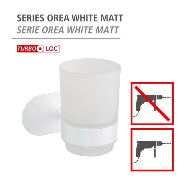 Balts stikla pašlīmējošs trauks zobu birstei Orea – Wenko-image-4