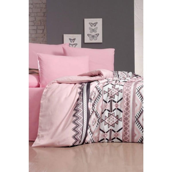 Rozā gultas veļa vienvietīgai gultai Antic Pink – Mila Home