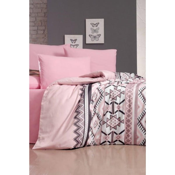 Rozā gultas veļa divvietīgai gultai Antic Pink – Mila Home