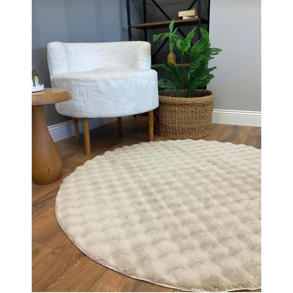 Bēšs mazgājams apaļš paklājs ø 80 cm Bubble Cream – Mila Home-image-2