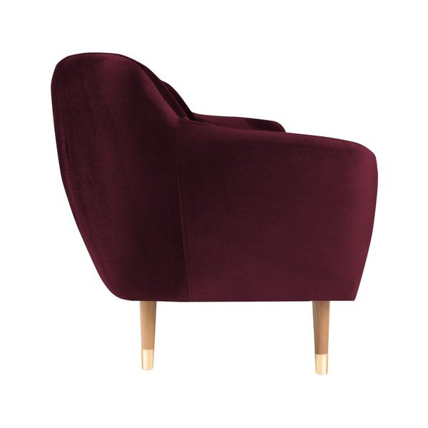Mazzini Sofas Benito bordo krāsas samta dīvāns, 188 cm-image-3