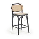 Melns gobas masīvkoka bāra krēsls (sēdekļa augstums 65 cm) Doriane – Kave Home