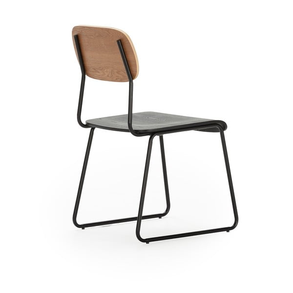 Melni/dabīga toņa pusdienu krēsli ar oškoka imitāciju (2 gab.) Aira – Marckeric-image-4