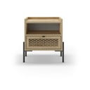 Dabīga toņa naktsskapītis ar ozolkoka imitāciju ar plauktiem Inca – Marckeric