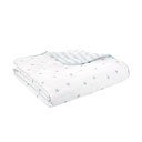 Balts/zils kokvilnas stepēts bērnu gultas pārklājs 135x190 cm Mini Star & Stripes – Bianca