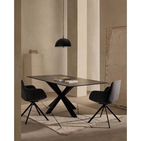 Melna piekaramā lampa ar metāla abažūru ø 39,5 cm Catlar – Kave Home-image-2