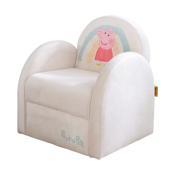 Balts samta bērnu atpūtas krēsls Peppa Pig – Roba