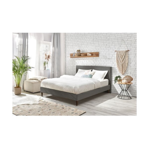 Tumši pelēka velvets divguļamā gulta Bobochic Paris Anja Dark, 160 x 200 cm-image-4