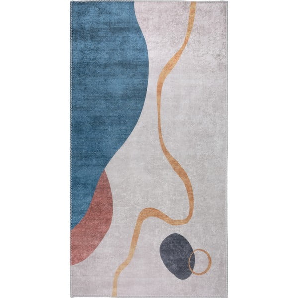 Zils/krēmkrāsas mazgājams celiņa paklājs 80x200 cm – Vitaus