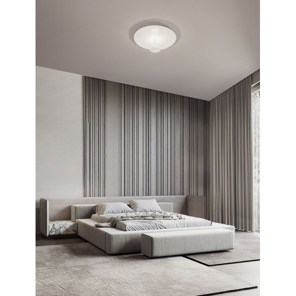 Matēti balta tērauda LED griestu lampa ar regulējamu spilgtumu Nima – Nova Luce-image-1