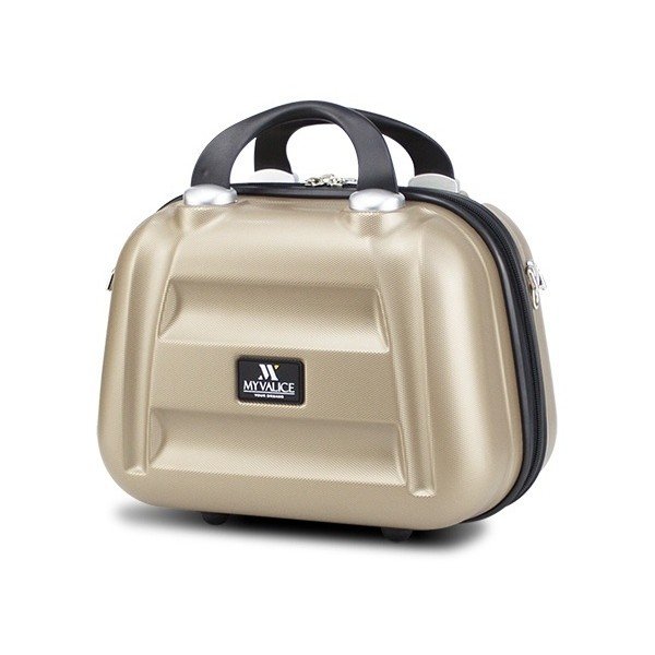 Sieviešu rokas bagāžas ceļojumu koferis zelta krāsā My Valice SMART BAG LASSO Make Up & Hand Suitcase