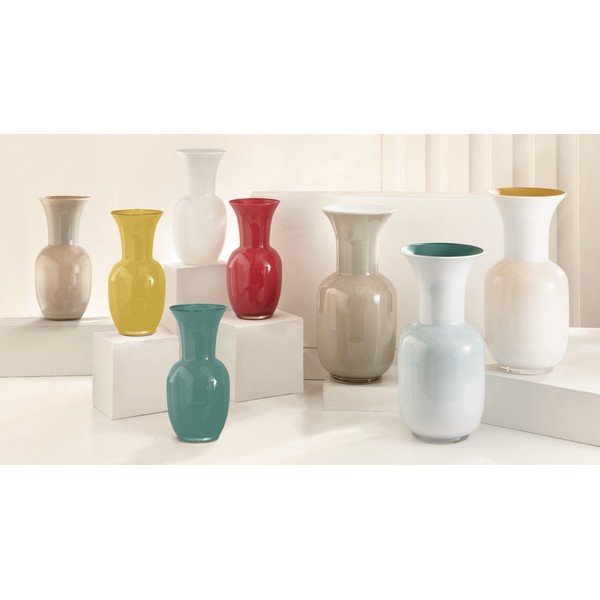 Balta stikla vāze (augstums 26 cm) – Brandani-image-1