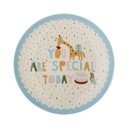 Gaiši zils/krēmkrāsas akmensmasas bērnu šķīvis ø 16 cm Celebrate – Bloomingville Mini