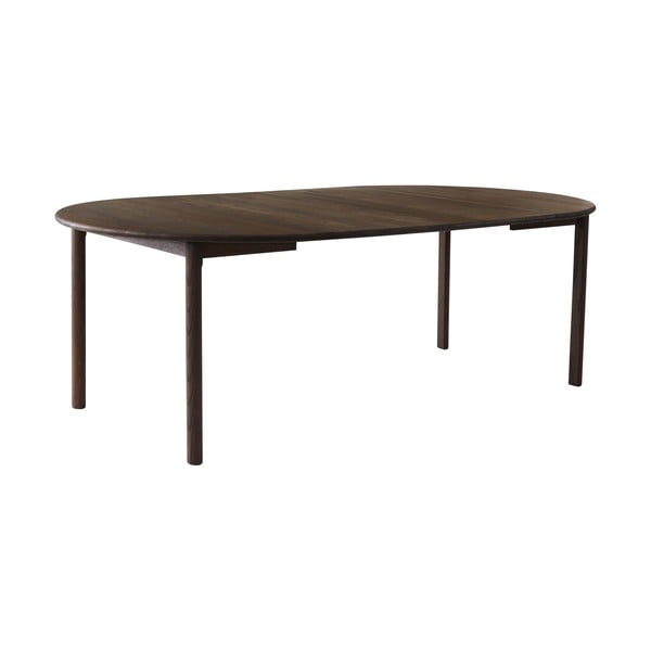 Brūns ozola masīvkoka apaļš izvelkams ēdamgalds ø 120 cm Noor – Hammel Furniture-image-4