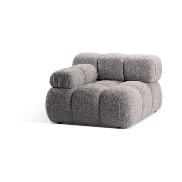 Gaiši pelēka modulārā dīvāna daļa no buklē auduma (ar kreiso stūri) Bellis – Micadoni Home-image-3