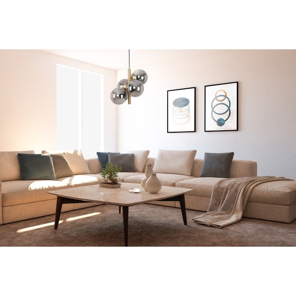 Pelēka/zelta krāsas piekaramā lampa ar stikla abažūru ø 15 cm Forte – Squid Lighting-image-2