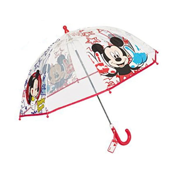 Bērnu caurspīdīgs lietussargs ar putnu būrīti "Mickey Mouse", ⌀ 60 cm