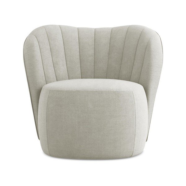 Krēmkrāsas atpūtas krēsls no šenila auduma Keloa – Makamii-image-1