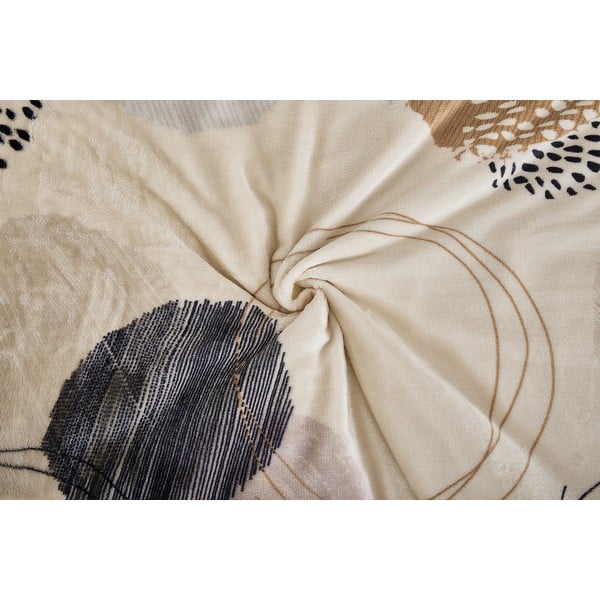 Gaiši brūna vienguļamā mikroplīša gultas veļa 140x200 cm Circles – My House-image-1
