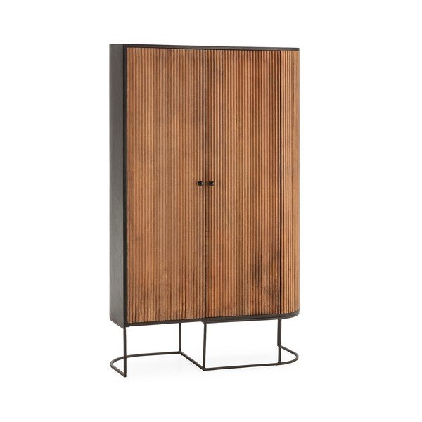 Dabīga toņa mango masīvkoka kumode 100x165x40 cm Curve – MOME
