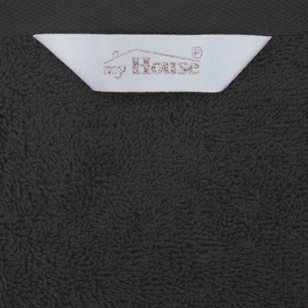 Melns kokvilnas dvielis 100x50 cm Darwin – My House-image-1