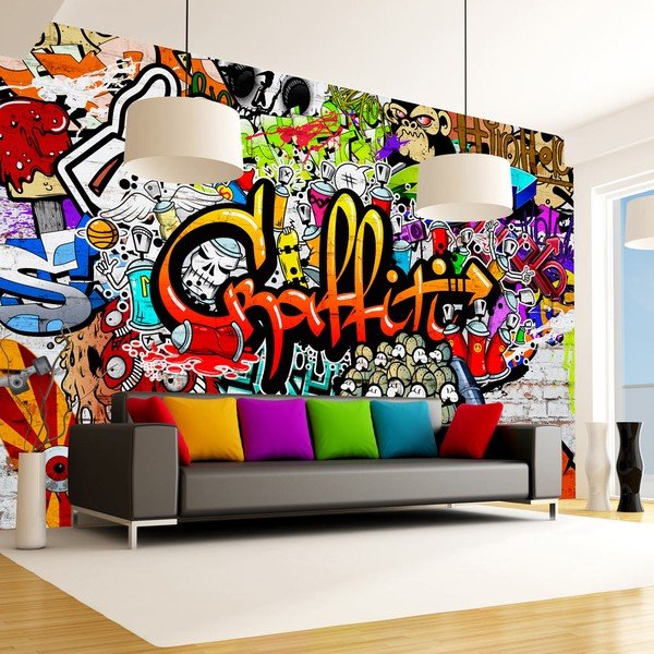 Lielformāta tapetes Bimago Colourful Graffiti, 400 x 280 cm-image-1