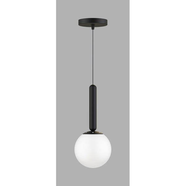 Melna piekaramā lampa ar stikla abažūru ø 15 cm One – Squid Lighting