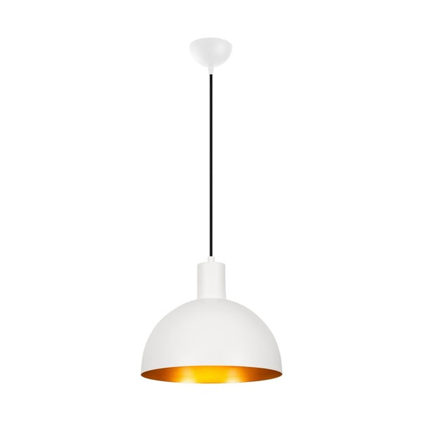 Balta/zelta krāsas piekaramā lampa ar metāla abažūru ø 30 cm Sivani – Opviq lights