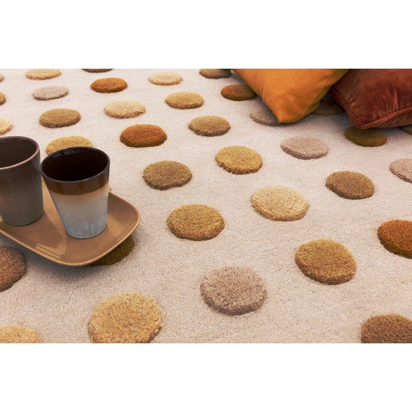 Dzeltens ar rokām darināts vilnas paklājs 160x230 cm Dotty – Asiatic Carpets-image-3