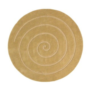 Zeltaini dzeltens vilnas paklājs Think Rugs Spiral, ⌀ 180 cm