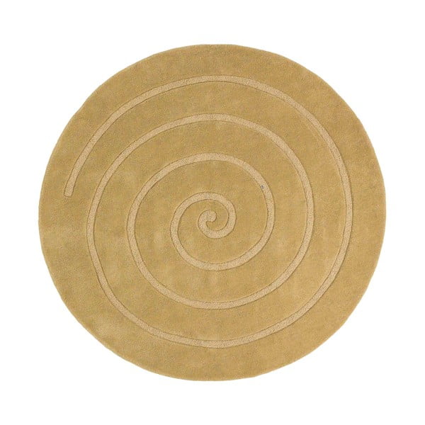 Bēšs vilnas paklājs Think Rugs Spiral, ⌀ 140 cm