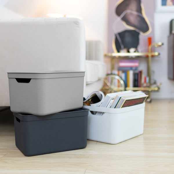 Plastmasas uzglabāšanas kaste ar vāku Deco – Rotho-image-4