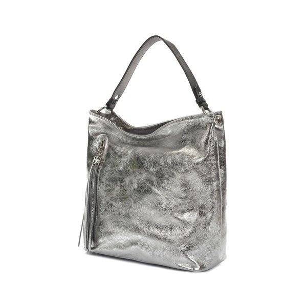 Ādas somiņa sudraba krāsā Mangotti Somas Studo-image-4