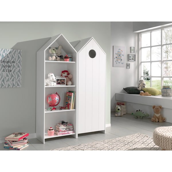 Balts atvērta tipa bērnu drēbju skapis 115x171,5 cm CASAMI – Vipack-image-1