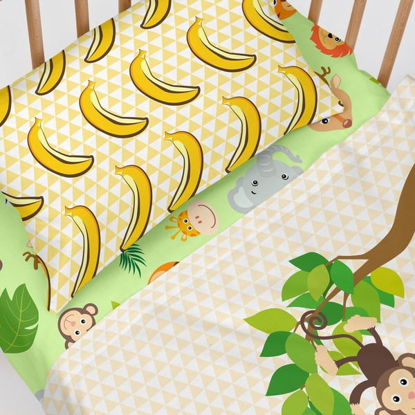 Zaļš kokvilnas palags ar gumiju bērniem Mr. Fox Wild, 60 x 120 cm-image-4