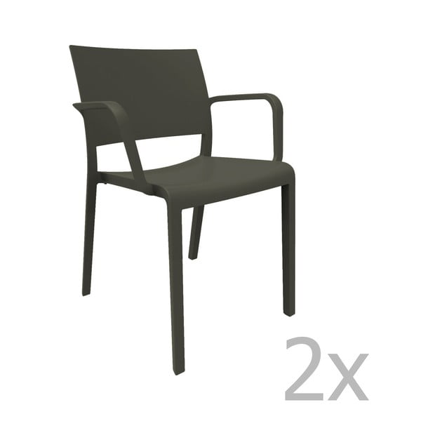 2 melnu dārza krēslu komplekts Resol Fiona New