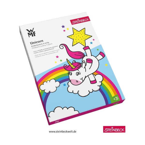 4 nerūsējošā tērauda bērnu galda piederumu komplekts WMF Unicorn-image-2