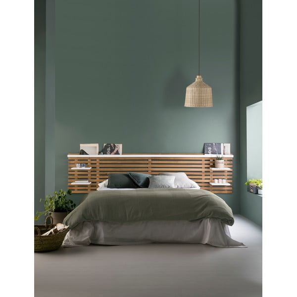 Balts/dabīga toņa priedes masīvkoka gultas galvgalis 240x62 cm Nidra – Marckeric-image-1