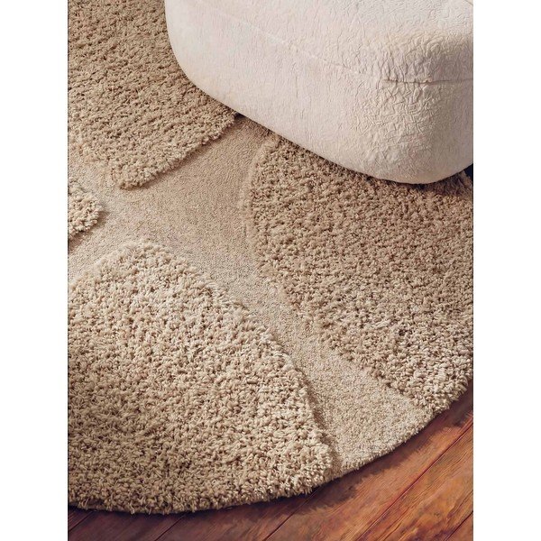 Bēšs ar rokām darināts apaļš paklājs ø 160 cm Lambeth Jasper – Ted Baker-image-3