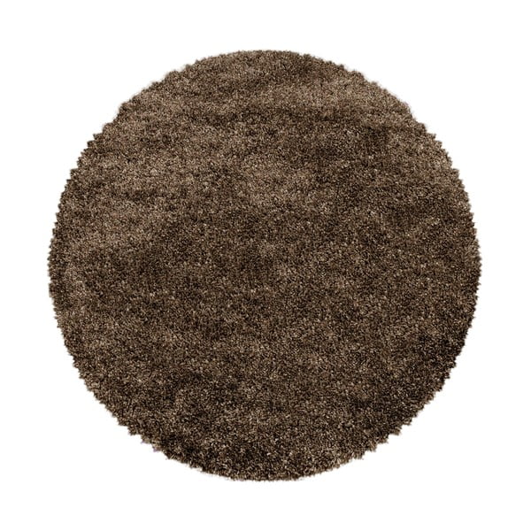Tumši brūns apaļš paklājs ø 160 cm Fluffy – Ayyildiz Carpets