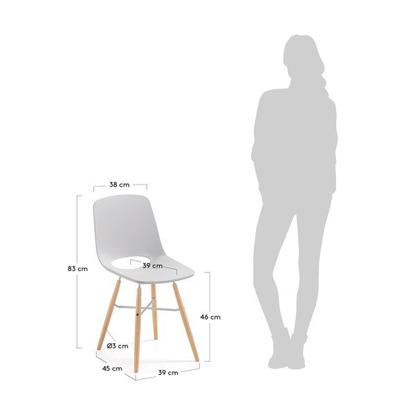 2 pelēku ēdamistabas krēslu komplekts La Forma Kint-image-1