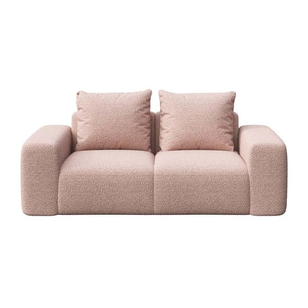 Gaiši rozā dīvāns no buklē auduma 212 cm Feiro – MESONICA