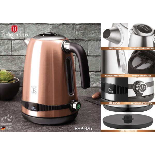 Tējkanna 1,7 l Rosegold Metallic Line – BerlingerHaus-image-3