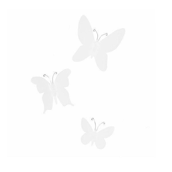 9 baltu 3D sienas dekoru komplekts Umbra Butterflies-image-1