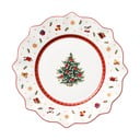 Sarkanbalts porcelāna Ziemassvētku šķīvis Toy´s Delight Villeroy&Boch, ø 24 cm