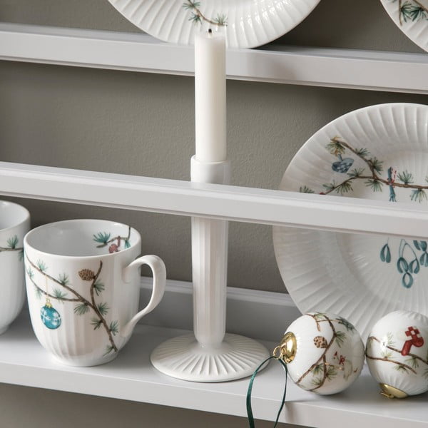 Balts keramikas svečturis Kähler Design Hammershoi, augstums 12 cm-image-2