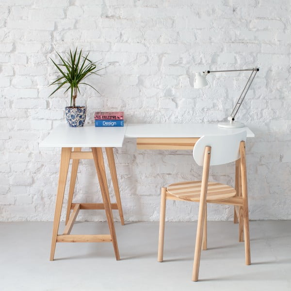 Darba galds ar baltu virsmu 85x115 cm Luka - Ragaba-image-1