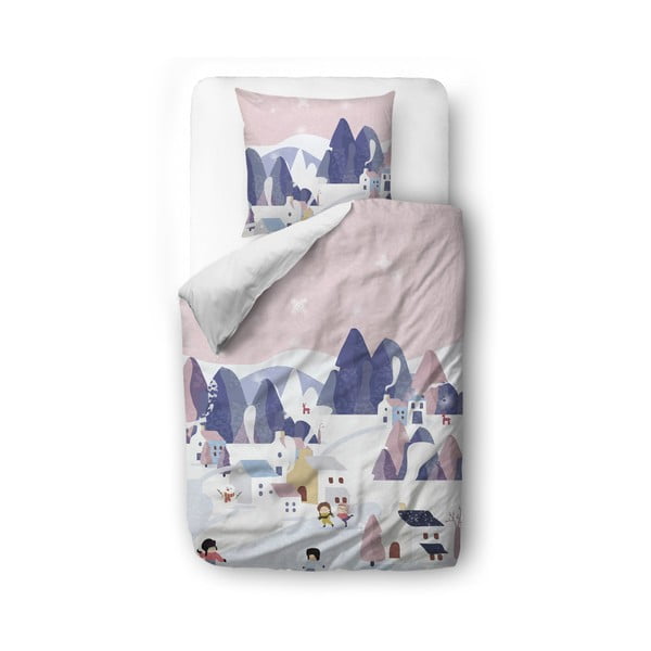 Bērnu vienvietīga gultas veļa no kokvilnas satīna 140x200 cm Pink Sky – Butter Kings