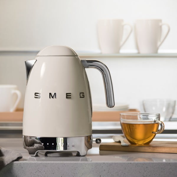 Krēmkrāsas nerūsējošā tērauda elektriskā tējkanna 1,7 l Retro Style – SMEG-image-2