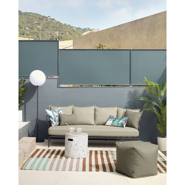 Bēšs dārza dīvāns ar metāla konstrukciju Kave Home Mareluz-image-1